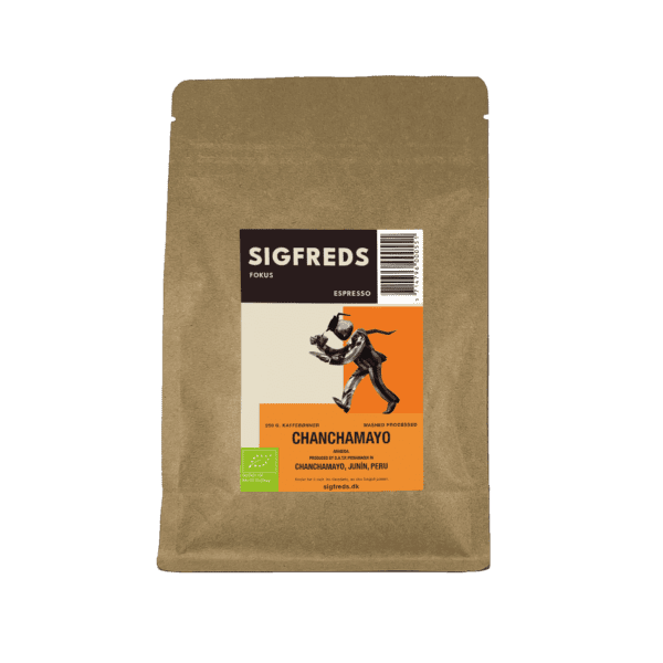Sigfreds Fokus – Chanchamayo. 250g pose med espressobønner.