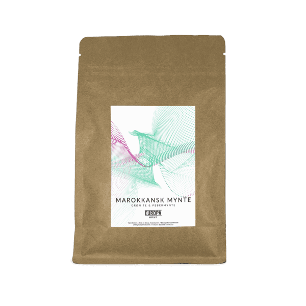 EUROPA Kaffe & Te – Marokkansk Mynte: Grøn te og pebermynte. Pose med 100g.