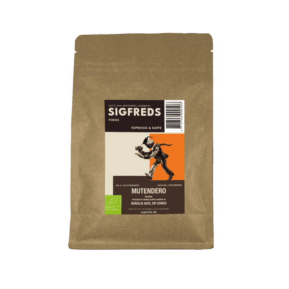 Sigfreds Fokus – Mutendero. 250g pose til espresso og normal kaffe.